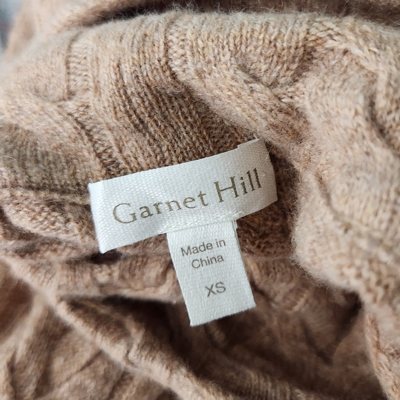 Garnet Hill Cashmere Cabled T-Neck - Picture 6 of 8